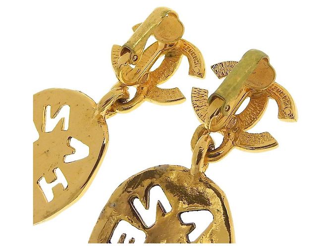 Vintage vergoldete Clip-Ohrringe von Chanel Golden - Ansicht 3
