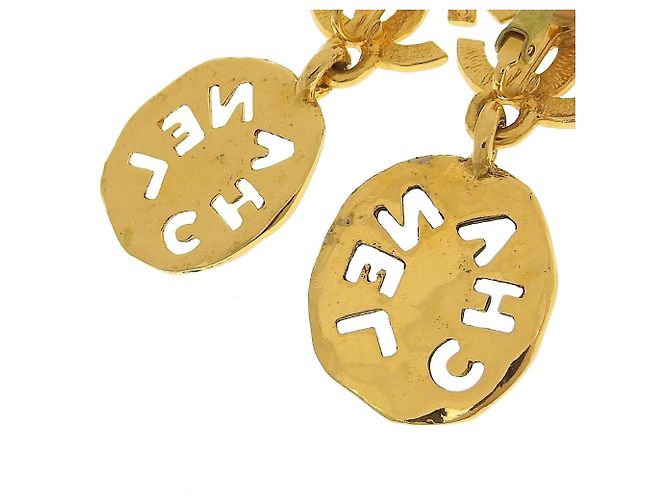 Vintage vergoldete Clip-Ohrringe von Chanel Golden - Ansicht 4