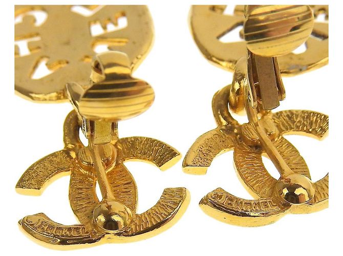 Vintage vergoldete Clip-Ohrringe von Chanel Golden - Ansicht 6