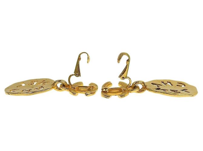 Vintage vergoldete Clip-Ohrringe von Chanel Golden - Ansicht 7