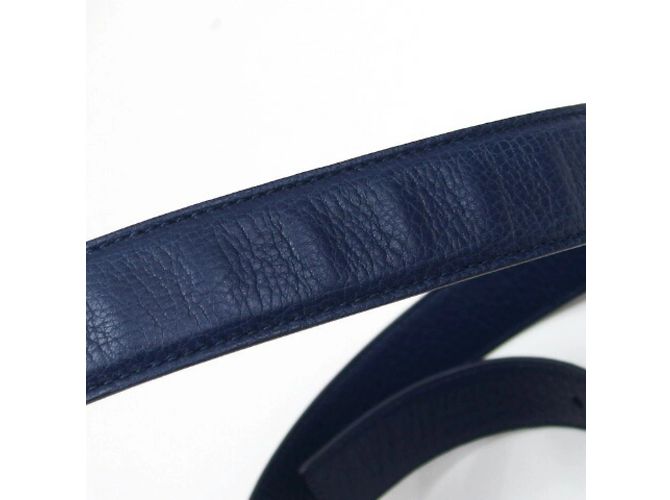 Bulgari Bvlgari Navy Leder Gürtel Marineblau - Ansicht 10