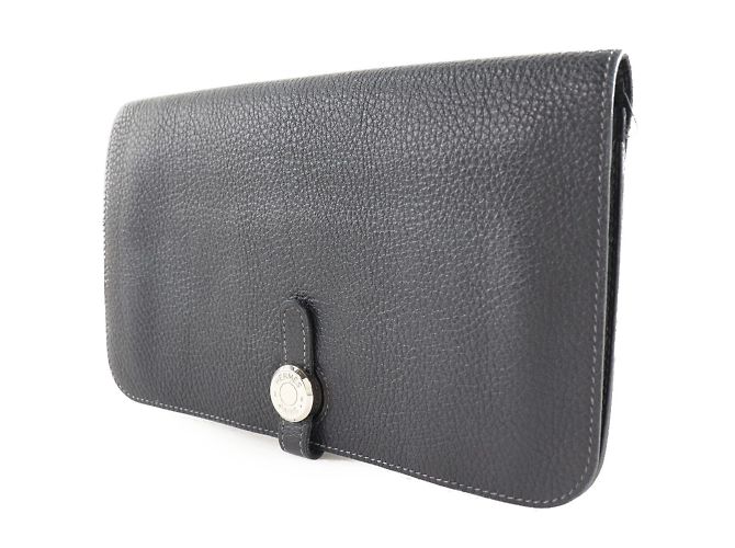 Hermès Hermes Dogon GM Togo Langbörse Marineblau - Ansicht 2