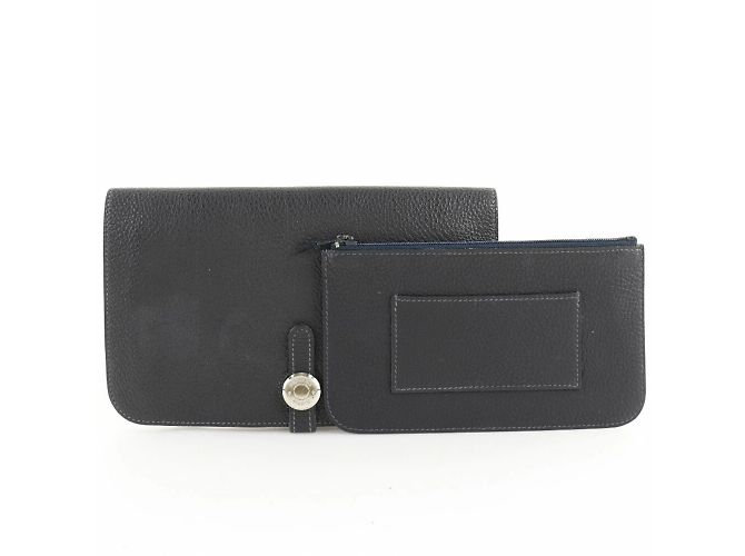 Hermès Hermes Dogon GM Togo Langbörse Marineblau - Ansicht 9