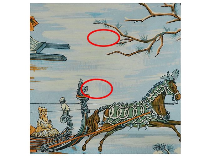 Hermès Sciarpa Hermes Carre 90 Traineaux e Glifsades Blu Chiaro - vista 6