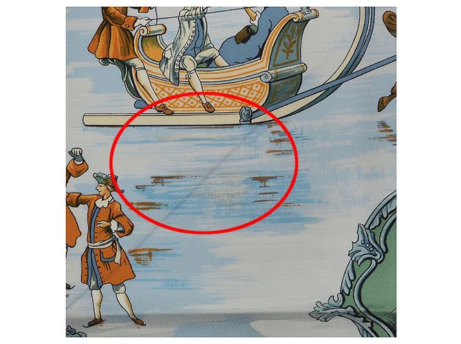 Hermès Sciarpa Hermes Carre 90 Traineaux e Glifsades Blu Chiaro - vista 7