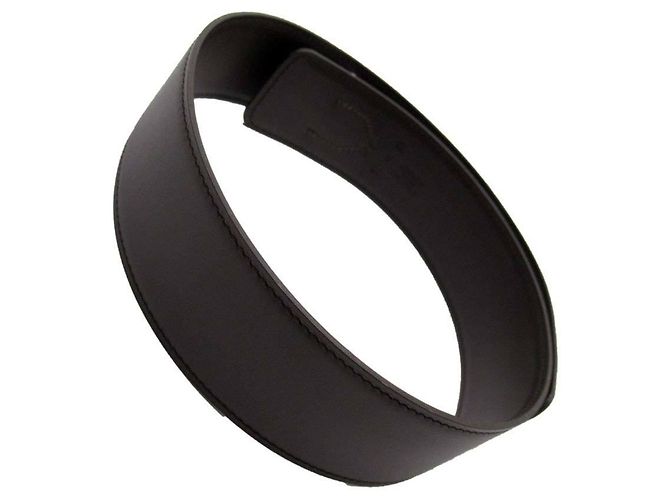 Hermès Cinturón de cuero marrón oscuro Hermes Plata - vista 2