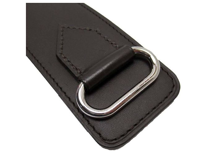Hermès Cinturón de cuero marrón oscuro Hermes Plata - vista 3