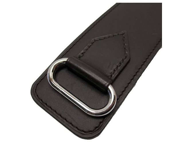 Hermès Cinturón de cuero marrón oscuro Hermes Plata - vista 4