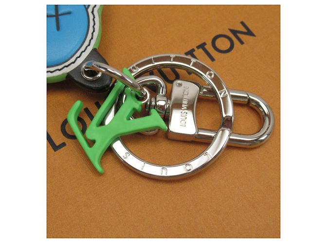 Portachiavi charm Monogram Louis Vuitton Marrone Blu Verde - vista 3