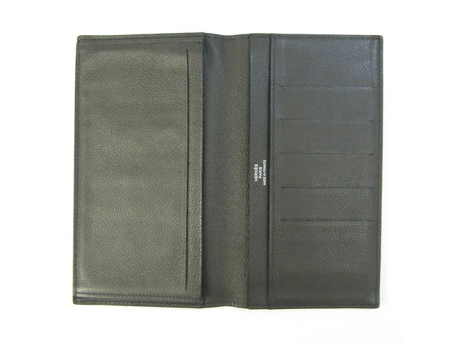 Silk In Hermès Cartera larga de seda twill en cuero Hermes Citizen Gris - vista 3