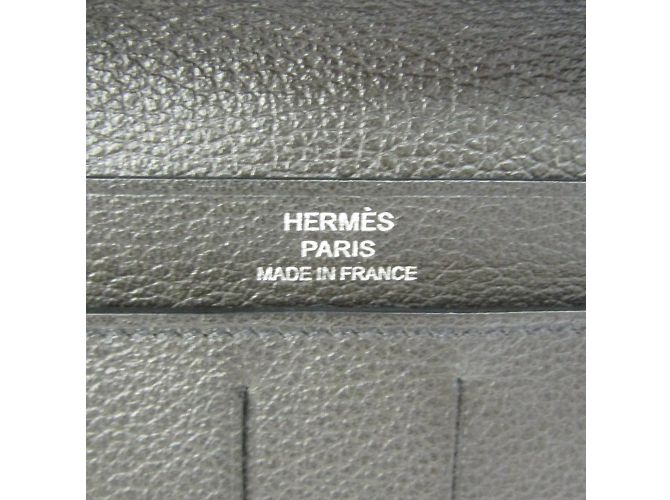 Silk In Hermès Cartera larga de seda twill en cuero Hermes Citizen Gris - vista 8