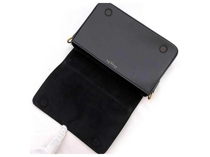 Clutch in pelle nera Christian Dior Nero - vista 8