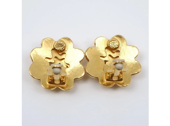 Vintage vergoldete Blumen Ohrstecker von Chanel Golden - Ansicht 5