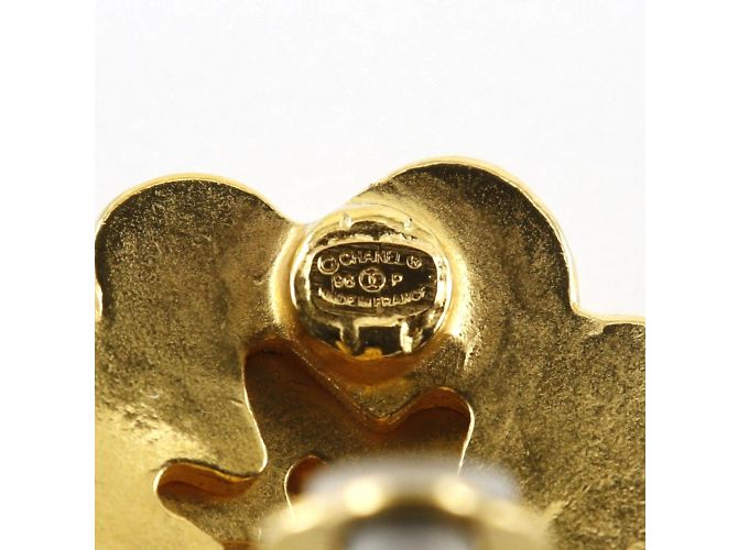 Vintage vergoldete Blumen Ohrstecker von Chanel Golden - Ansicht 6