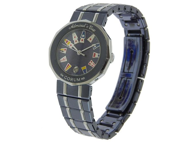 Corum Admiral's Cup Damenuhr Silber Marineblau - Ansicht 2