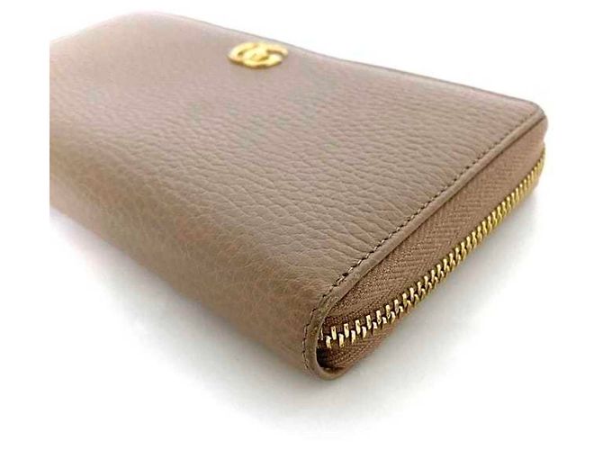 Marmont Cartera larga de cuero rosa beige Gucci - vista 3