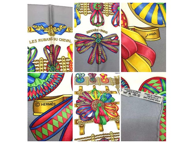 Hermès Bufanda Carré 90 Hermes Castaño Crudo - vista 3
