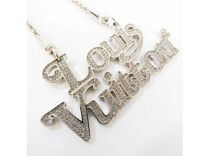 Collana Louis Vuitton Colliersquard LV Strass Argento - vista 2