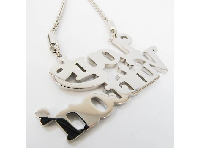 Collana Louis Vuitton Colliersquard LV Strass Argento - vista 3