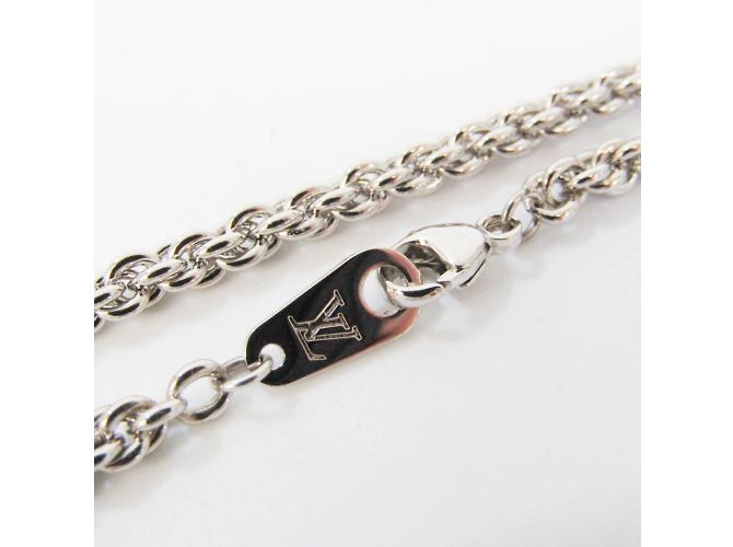 Collana Louis Vuitton Colliersquard LV Strass Argento - vista 5