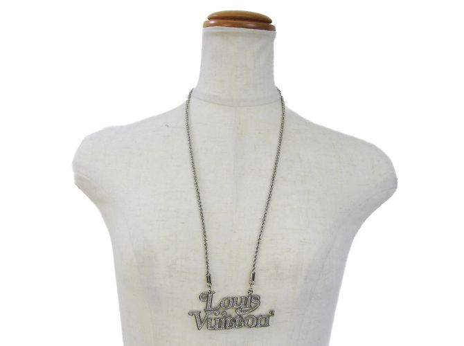 Collana Louis Vuitton Colliersquard LV Strass Argento - vista 8