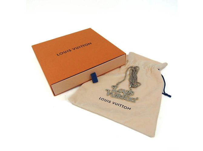 Collana Louis Vuitton Colliersquard LV Strass Argento - vista 9