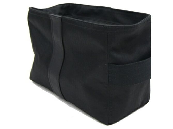 Hermès Pochette Hermes Acapulco in pelle toile chevron nera Nero - vista 2