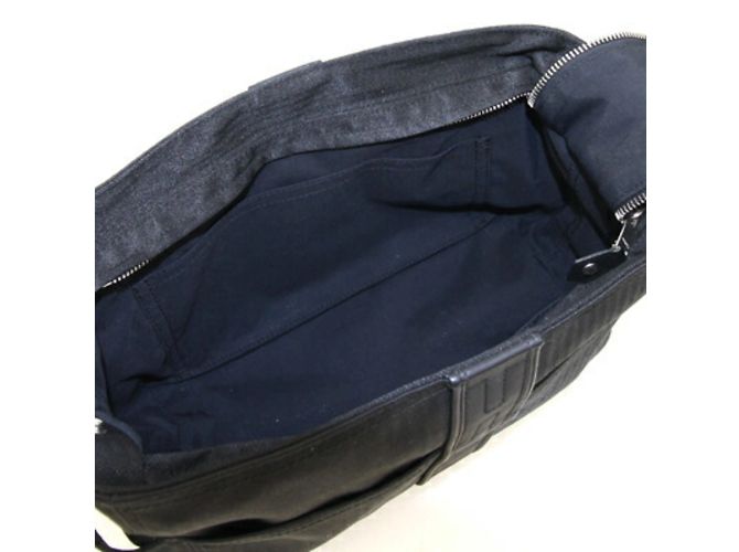 Hermès Pochette Hermes Acapulco in pelle toile chevron nera Nero - vista 4