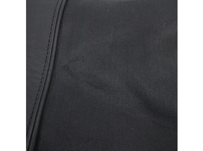 Hermès Pochette Hermes Acapulco in pelle toile chevron nera Nero - vista 5