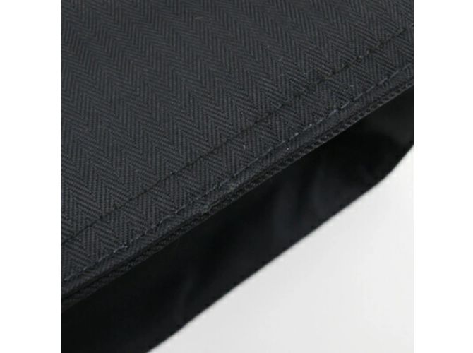 Hermès Pochette Hermes Acapulco in pelle toile chevron nera Nero - vista 6