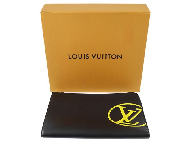 Borsa Clutch Pochette Jules GM Louis Vuitton Nero Giallo - vista 10