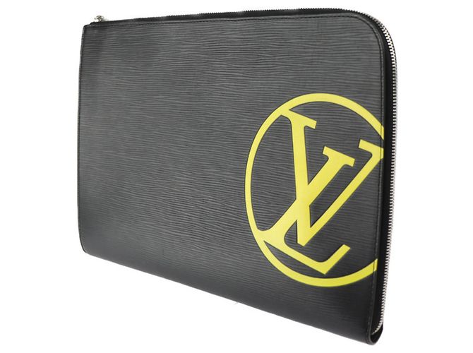 Borsa Clutch Pochette Jules GM Louis Vuitton Nero Giallo - vista 2
