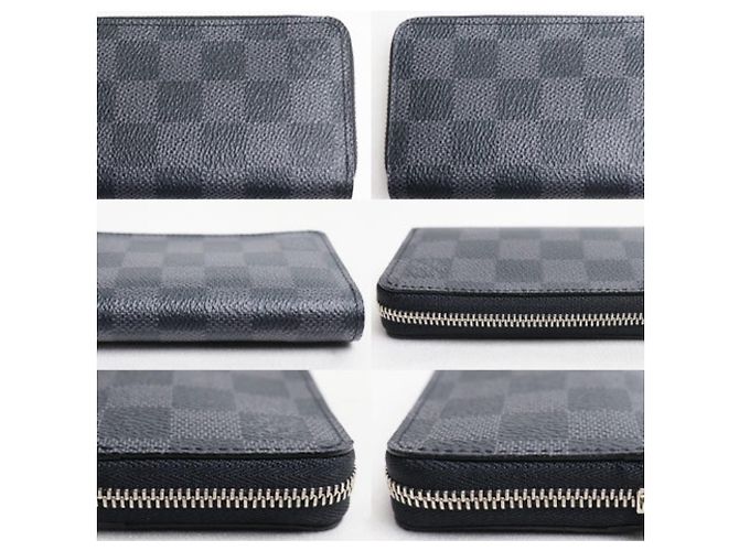 Porte-monnaie Zippy Damier Graphite Louis Vuitton Marron Noir Damier ebène - vue 2