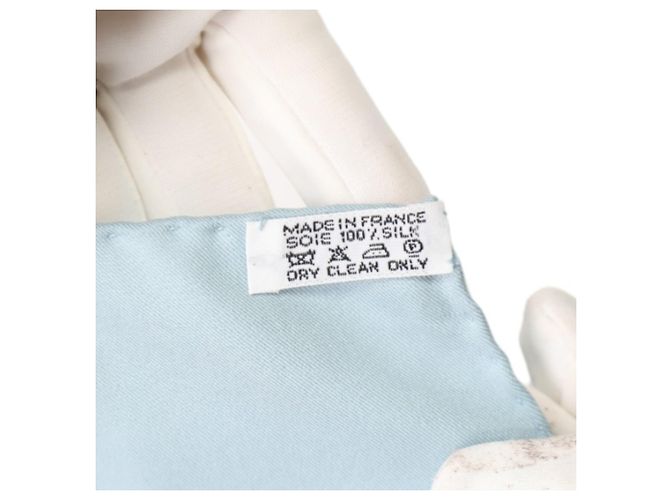 Hermès Hermes Blau-Graue Seidenschal Braun - Ansicht 7