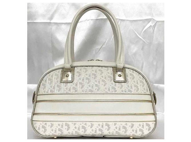 Borsa Boston Trotter Christian Dior Bianco - vista 4