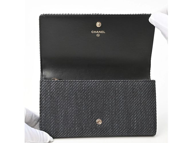 Cartera Larga Deauville Chanel Negro - vista 5