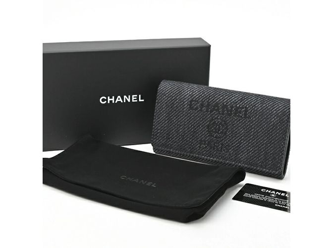 Cartera Larga Deauville Chanel Negro - vista 9