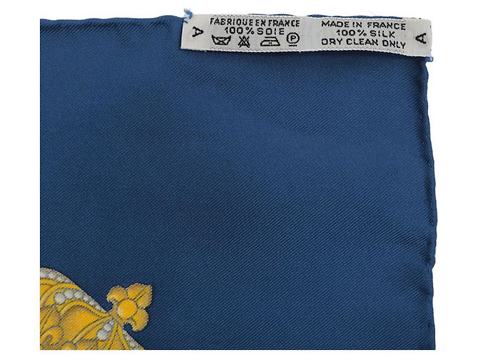 Hermès Bufanda Hermes Carre 90 LES TAMBOURS Roja Azul - vista 10