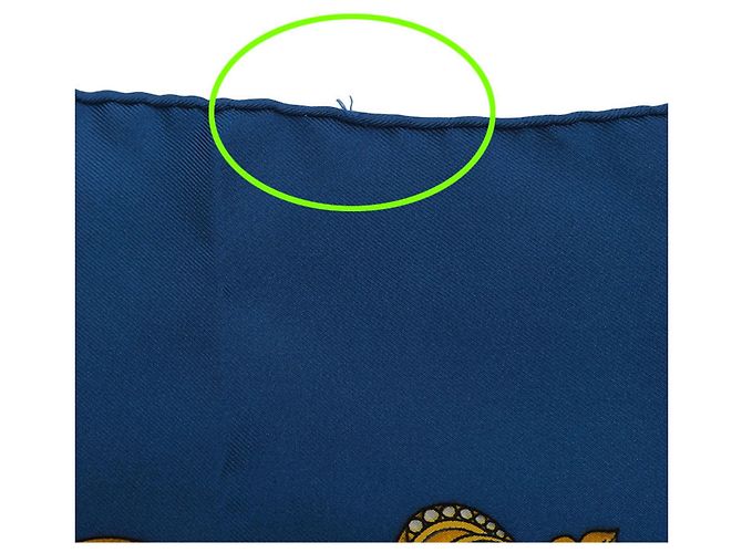 Hermès Bufanda Hermes Carre 90 LES TAMBOURS Roja Azul - vista 5
