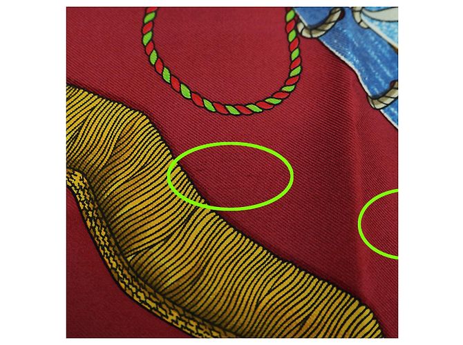 Hermès Bufanda Hermes Carre 90 LES TAMBOURS Roja Azul - vista 6
