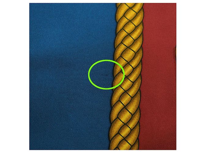 Hermès Bufanda Hermes Carre 90 LES TAMBOURS Roja Azul - vista 7
