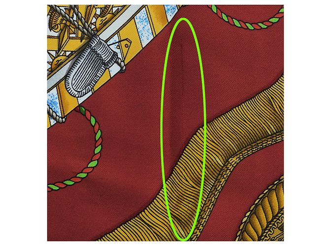Hermès Bufanda Hermes Carre 90 LES TAMBOURS Roja Azul - vista 8