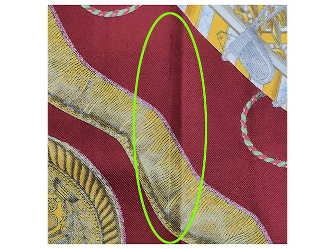 Hermès Bufanda Hermes Carre 90 LES TAMBOURS Roja Azul - vista 9