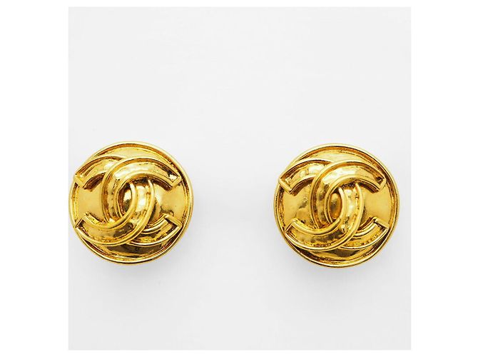 Orecchini rotondi Coco vintage di Chanel D'oro - vista 2