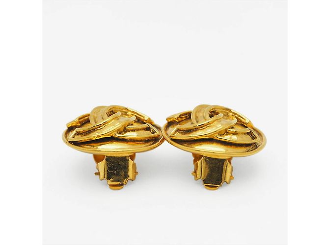 Orecchini rotondi Coco vintage di Chanel D'oro - vista 4
