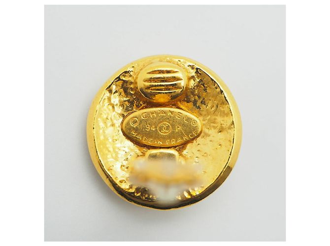 Orecchini rotondi Coco vintage di Chanel D'oro - vista 9