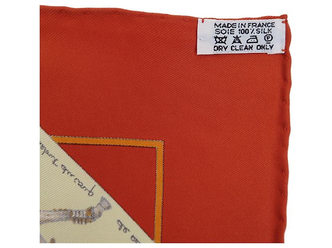 Silk In Hermès Écharpe Petit Polo World Orange Hermes Carre 40 - vue 7