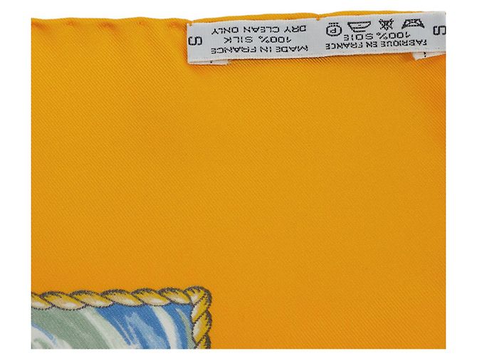 Silk In Hermès Carré 90 Es lebe der Wind Wind Bläst Gelb Ruder Schiff Schal - Ansicht 8