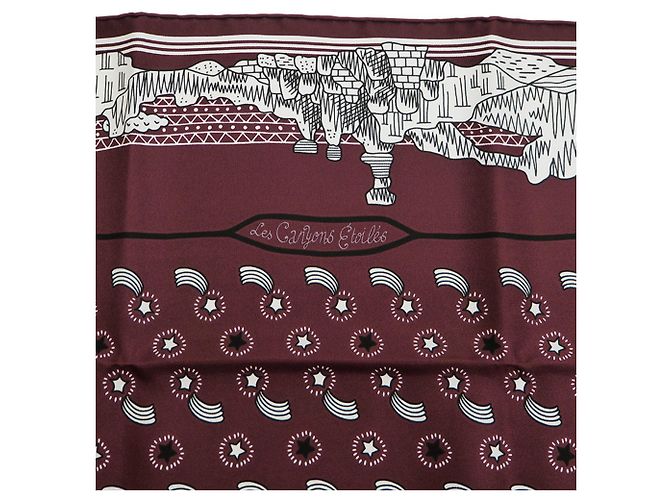 Silk In Hermès Écharpe Carré Petit Care Édition Limitée Hermes Bordeaux - vue 2