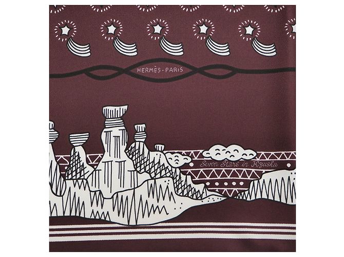 Silk In Hermès Écharpe Carré Petit Care Édition Limitée Hermes Bordeaux - vue 3